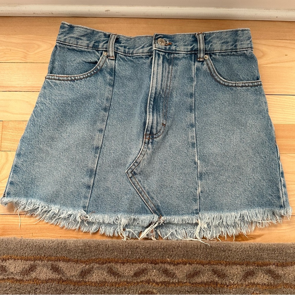 Pull&Bear Distressed Denim Skirt
